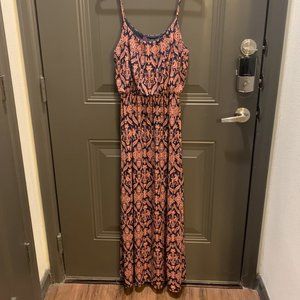 Love Ryan navy & pink maxi dress, size small